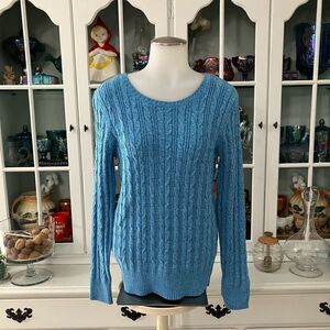 Blue Cable Knit Sweater | M | St. John’s Bay